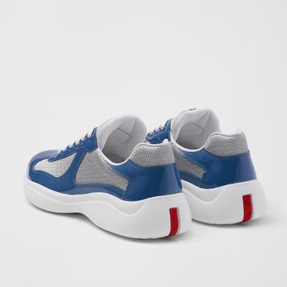 PRADA Men's America's Cup Sneakers Size 13 In Aviation Blue/Silver - Picture 4 of 12